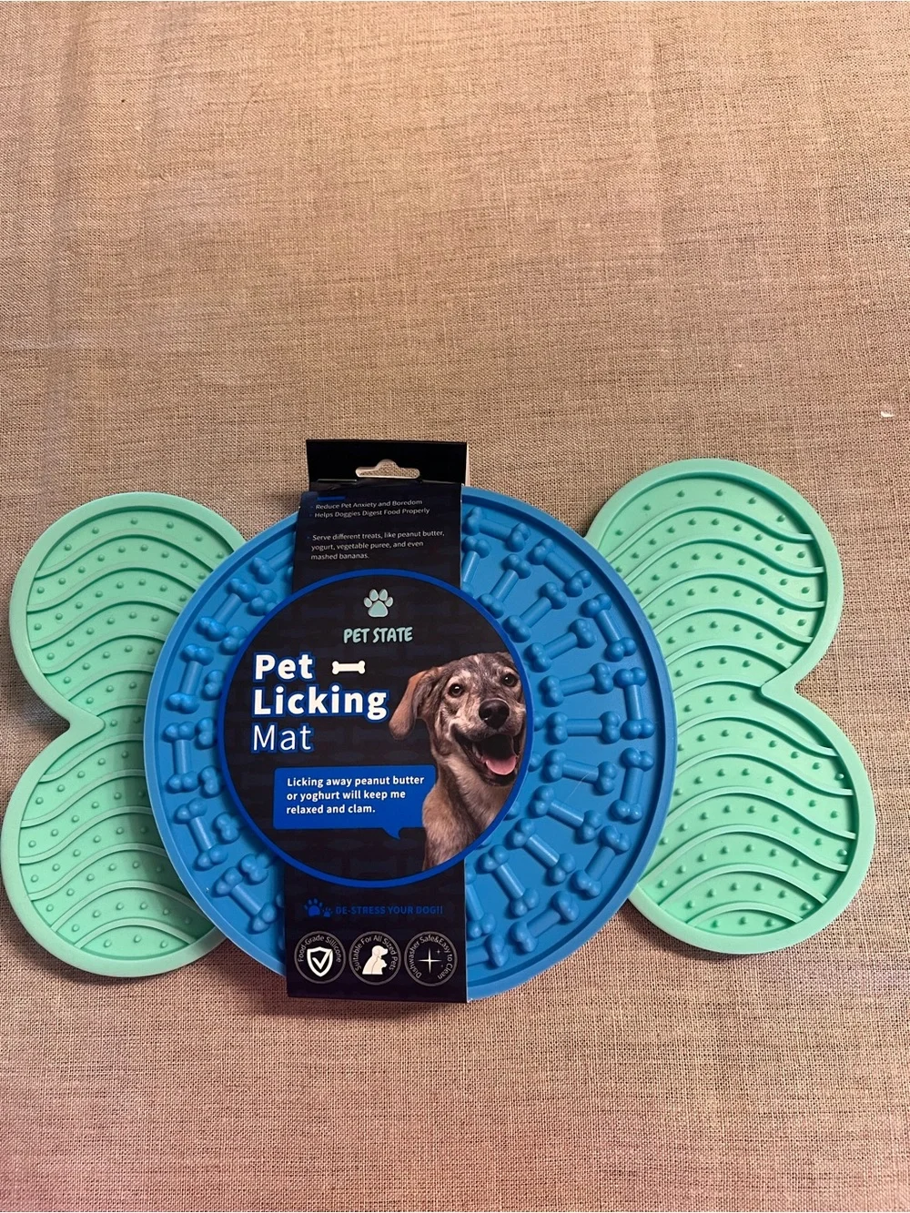 Blue & Mint Pet Licking Mat - Slow Feeder for Cats